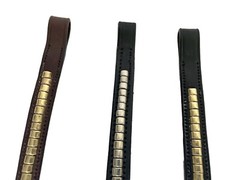 New Leather Clincher Browband Black or Havana Brass or Nickel 15″ 17″