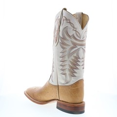 Justin Boots Pascoe Smooth Ostrich Made In USA Mens Brown Western Boots