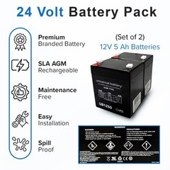 24 Volt Battery Pack (5 Ah with Harness) for the Razor Launch, Electric Scooter