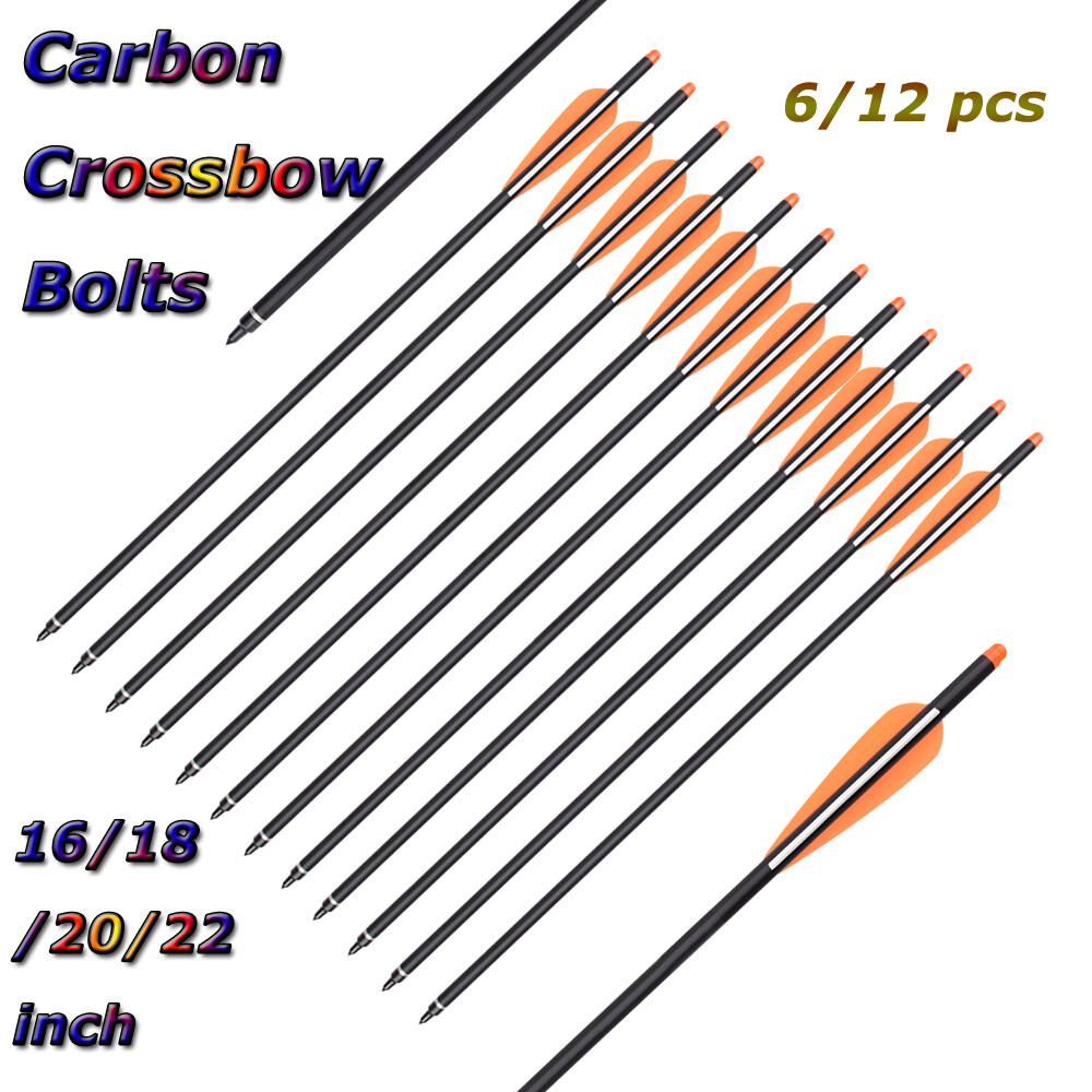 16-22 inch Crossbow Bolts Mixed Carbon Arrows for Archery Target Hunting 6/12pcs