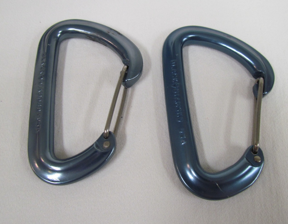 Set of Two Pre-owned Black Diamond MiniWire Carabiners Great Condition Gray 24kN