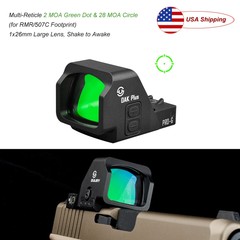 Multi-Reticle 3 MOA Green Dot & 28 MOA Circle Sight for RMR/507C Cut Plate Mount