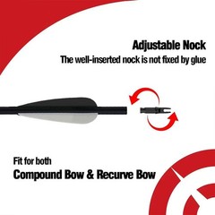 28/30/32 inch Archery Carbon Arrows Spine 500 OD 7.8mm for Compound&Recurve Bow