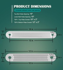TSP-1 & TSP-2DP Transom Support Plates Set, 3/8″ Thick Aluminum