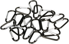 20 Pack 2.5″ D Shape Aluminum Large Carabiner Clip Lock Hooks Spring Snap Keycha