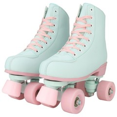 Xudrez Roller Skates For Girls And Women Light Green Pu Leather Indoor Outdoor