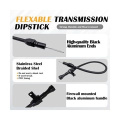 HAHAHA 700R4 4L60E 4L80E Trans Flexable Stainless Braided Hose Dipstick Compa…