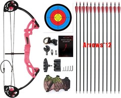 Compound Bow Archery for Youth and Beginner, Right Handed,19”-28” Draw Length…