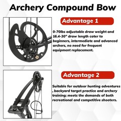 Archery Compound Bow Arrow Set 325fps 80% Let-Off 0-70Lbs Target Hunting LH/RH