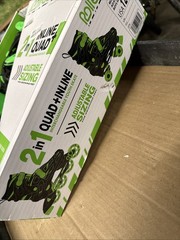 ROLLER DERBY GREEN WIRE KIDS’ QUAD COMBO SKATES – YOUTH 12-2 BLACK/GREEN