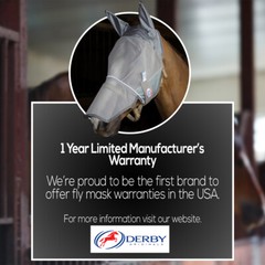 Derby UV-Blocker Premium Reflective Horse Fly Mask with Ears and Nose Cover