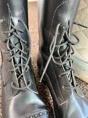 Tall Black Leather Field Boots