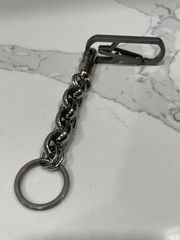 EDC Titanium Short Front Pocket Fat Link Wallet Chain, Keychain 8-3/8”