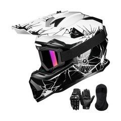 ILM Adult Dirt Bike Helmets Men Women Motocross ATV Off Road Helmet with Gogg…