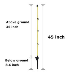 45 inch Electric Fence Posts Step in Fiberglass Insulated Plastic Electric Fe…