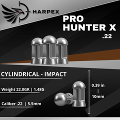 Harpex Pro Hunter X .22 (5.5mm) Cal Airgun pellets – Domed Impact Lead 22.8gr