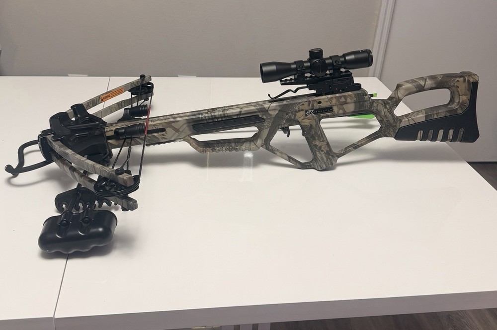 Kronicle Camouflage Crossbow with 4×32 Scope & 3 Carbon 20″ Crossbolt Arrows