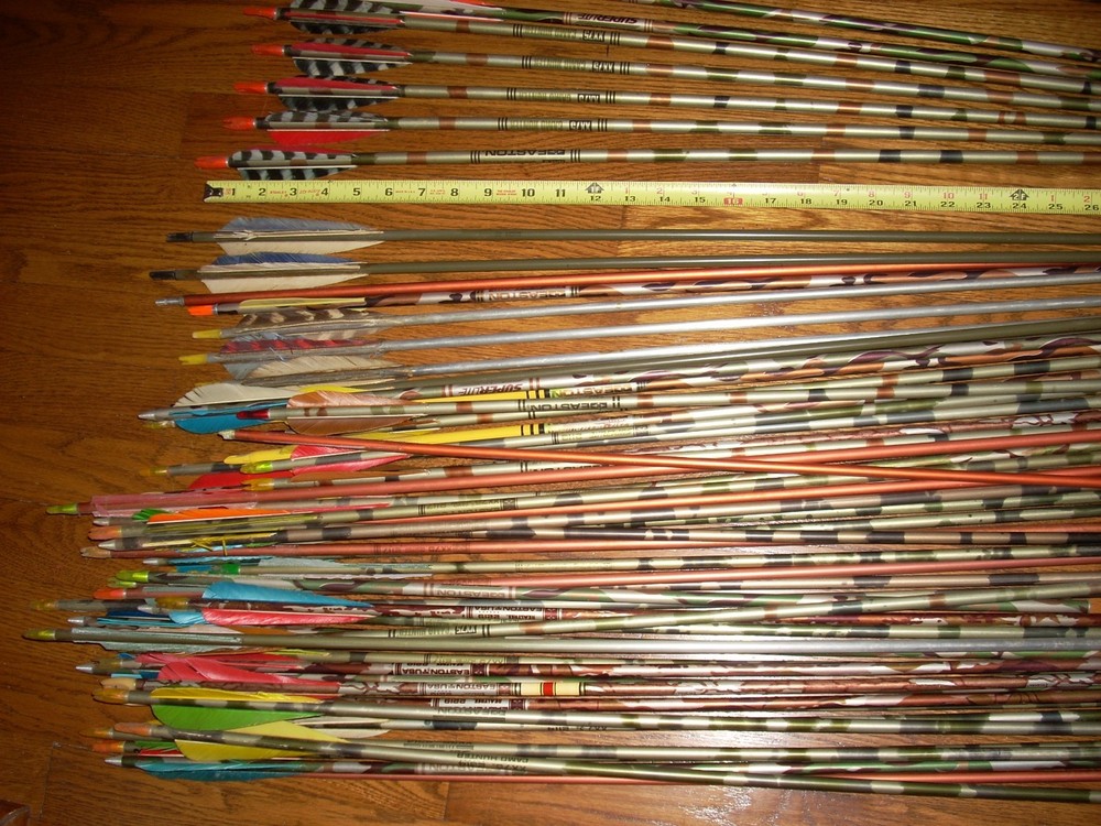 Vintage Lot Of 62 Mixed Easton Aluminum Target Arrows ~ for Repair READ.