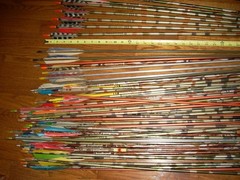 Vintage Lot Of 62 Mixed Easton Aluminum Target Arrows ~ for Repair READ.