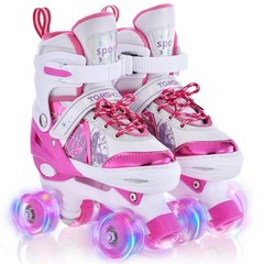 Kids Luminous Roller Skates Bright Color Flashing Wheels Improve Balance Coordin