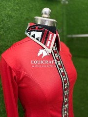 Red Western Show Shirt | Crystal Rhinestone Apparel