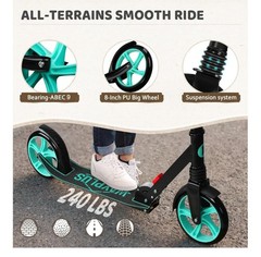Wayplus Kick Scooter Aqua For All Ages. Foldable Lightweight Non Slip Deck…