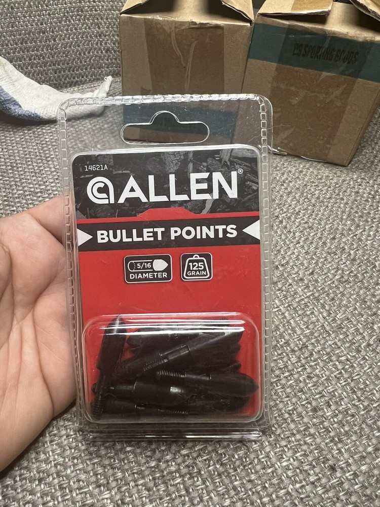 24-14621A 10 Allen Bullet Points 125 Grain 5/16 Diameter Arrow Heads Archery