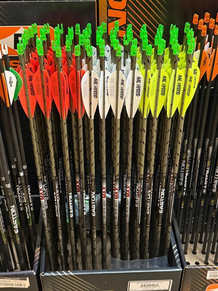 NEW Easton FMJ Max 340 Spine Match Grade .001 AAE Fletching 6 Pack HIT & Collars