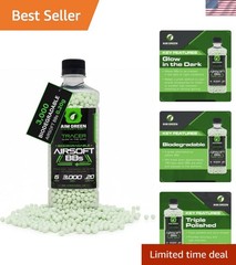 Aim Green Tracer Biodegradable Airsoft BBS, Glow-in-The-Dark BBS, 3,000 Count…