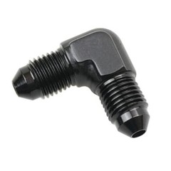 90 Degree Aluminum -3 AN Male Flare to 3AN 3AN to 3AN 90 Degee, Black, QTY: 1