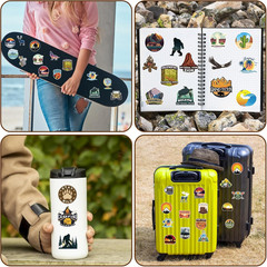300 Pcs Camping Stickers for Kids, Outdoor Adventure Hiking Vinyle Waterproof Na