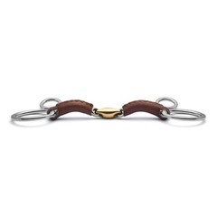 Cavalon Baucher Lozenge Leather Covered Snaffle Bit