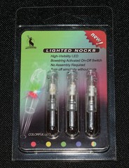 3 Crossbow Lighted Half Moon Nocks Carbon Arrow Multi Color .303 Press Fit 7.6mm