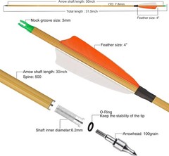 TOPARCHERY Premium 30″ Carbon Hunting Arrows Selected 4″ Real Turkey Feathers