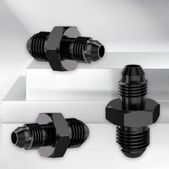 AN4 Male Thread to AN3 Flare Straight Fitting, Aluminum Alloy Black, AN4 to AN3