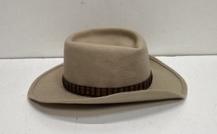 Vintage 80s Eddy Bros Men’s Beige B-Bar-B Ranch Wool Cowboy Hat Sz 7 3/8