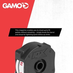 Gamo 10X GEN2 Quick-Shot Magazine .177 Cal, 10 Rounds, Caliber, Black
