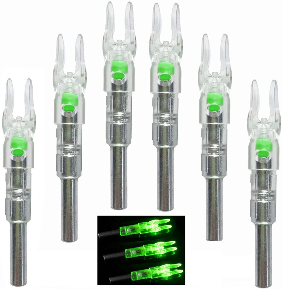6PCS Led Lighted Nocks for Arrows with .244″/6.2mm Inside Diameter for Hunting