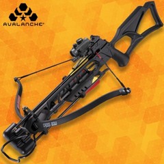 175 lb Black Hunting Crossbow Archery Bow + 4 Arrows + Stringer + Wax 150 80