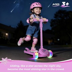 Kids 3 Wheel Scooter for Ages 3-10 Years Girls/Boy Toddler Scooter 3 Adjustable