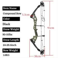30-55lbs Compound Bow Archery 310FPS Pulley Bow Arrow Set RH Hunting Shooting