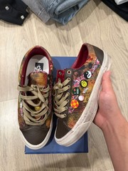 Chanel Vans Skateboarding Low-Top Lace-Up Skate Shoes Brown Multicolor
