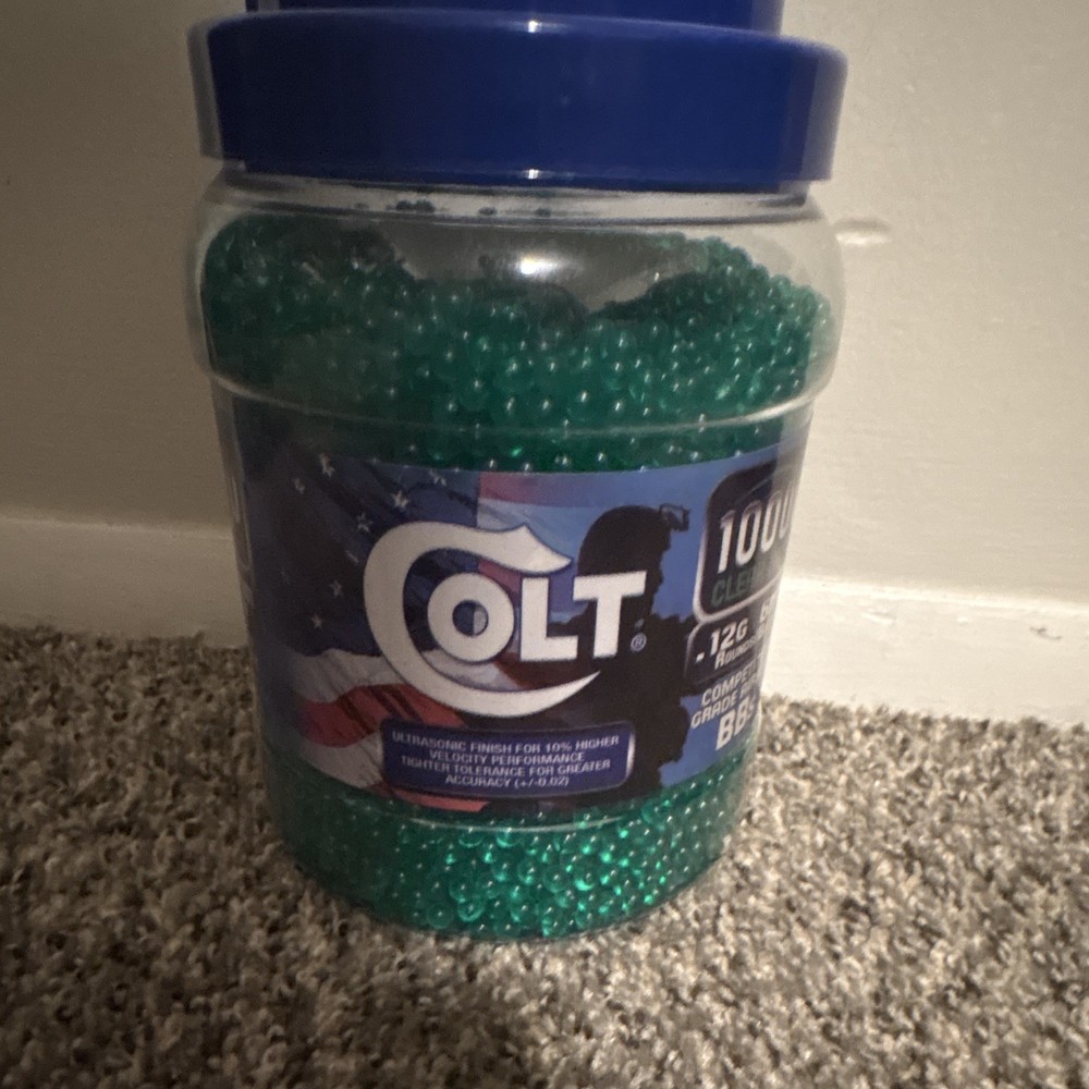 Colt Competition Grade Airsoft BBs 6mm Clear Green 10,000 Rounds