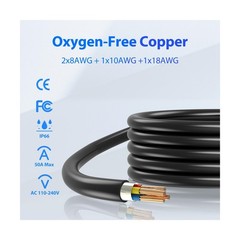 40FT Extension Cord for Tesla, Up to 12KW 50A 240V, NACS Plug, Compatible wit…