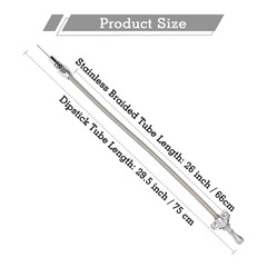 29.5 Inch Silver Stainless Transmission Dipstick Tube Fit for GM 4L80E 700R4 4L6