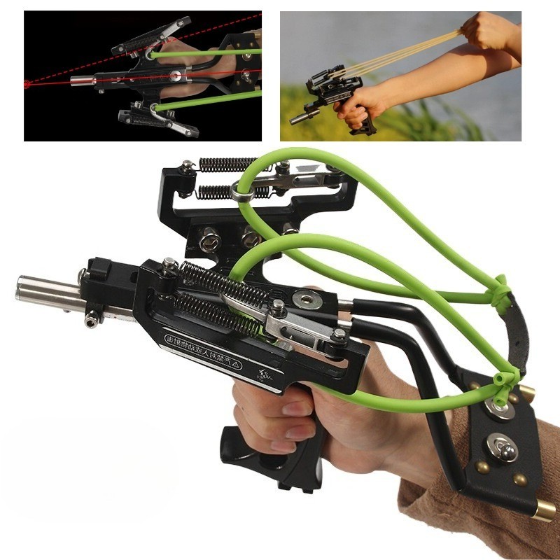Professional Slingshot Wrist Rocket Slingshot w/ Laser Sight Hunting Shooting