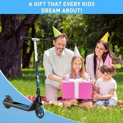 Adjustable Electric Scooter for Kids 6-10 with Flash Wheels & Safety Features