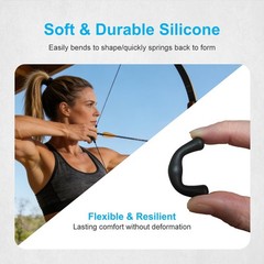 8Pack Black Archery Bowstring Finger Guards, Recurve/Traditional, OpenEnd