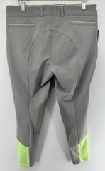 Dover Saddlery Wellesley Breeches Classic Piped Gray Tagged 34 Actual 38 27.5 L