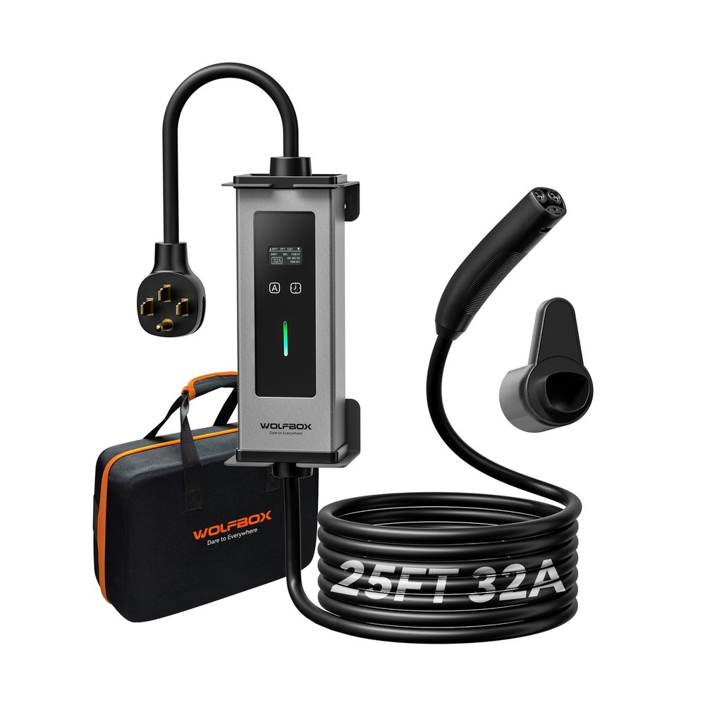 WOLFBOX Level 1&2 Tesla Charger 32A,Portable ev Charger Station with ETL Cert…